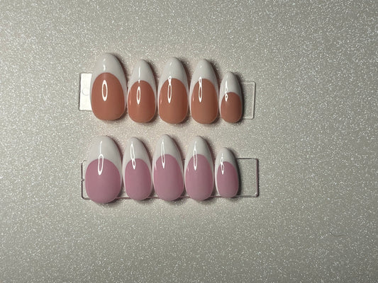 Medium Almond - White French Set