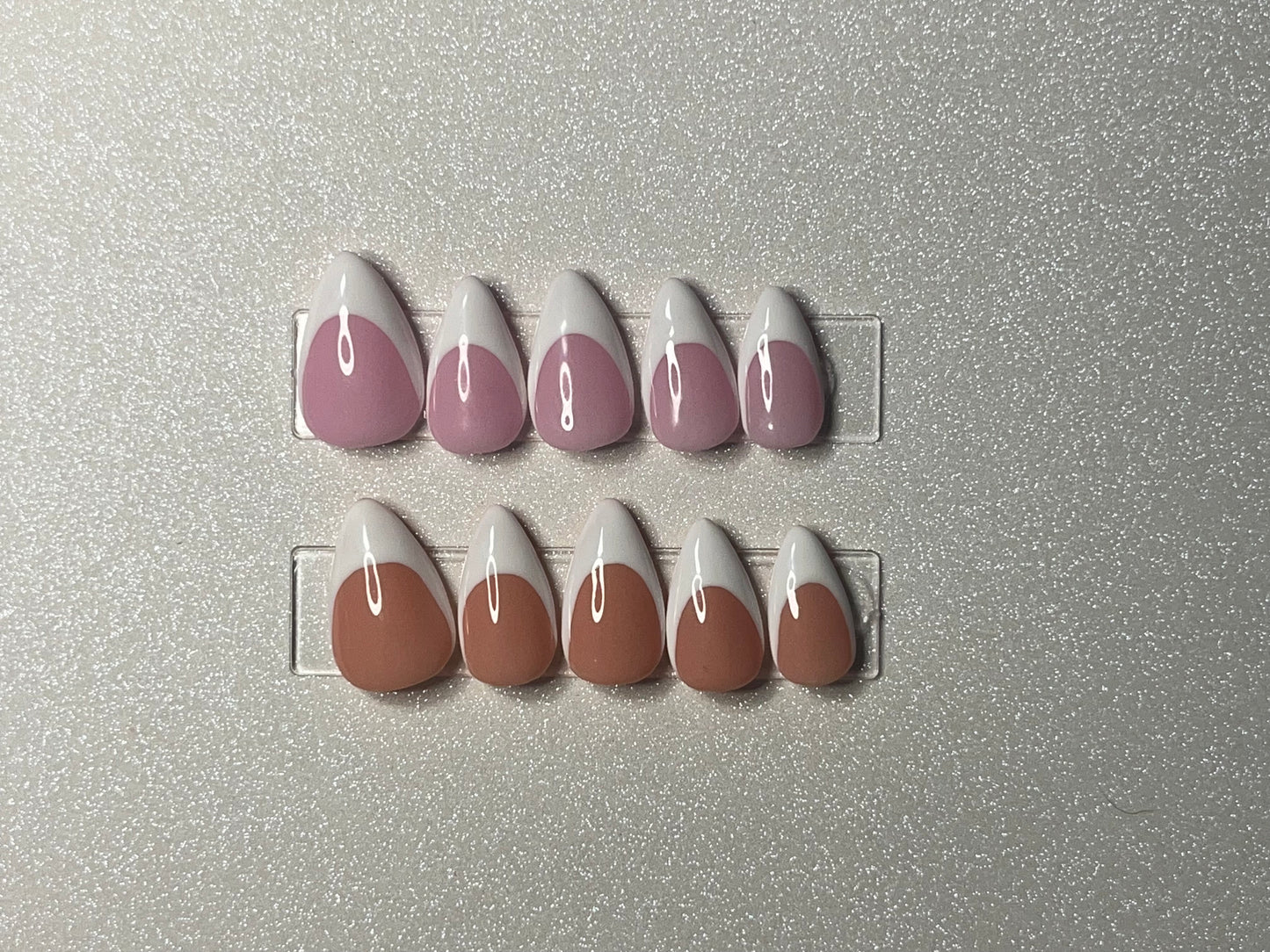 Short Almond - White French Set